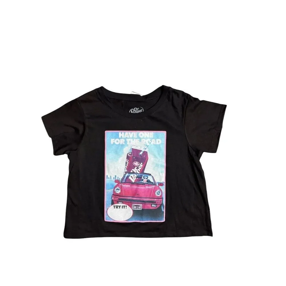 Dr. Pepper "Have One For The Road" Graphic T-Shirt Black Size L - Picture 3 of 5